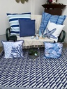 Outdoorkissen XL (blau gemustert)