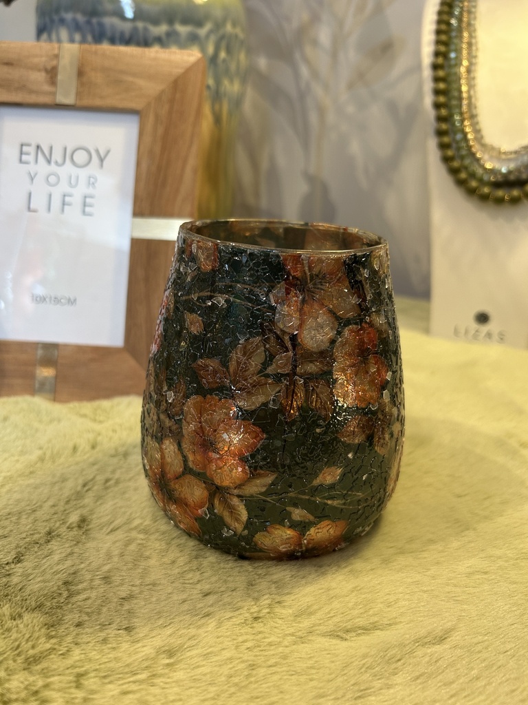 Glas Blumendesign Teelichthalter