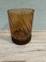 Glas Windlicht auf Holzfuß
