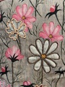 Kissen Blumenmuster lila mit Füllung