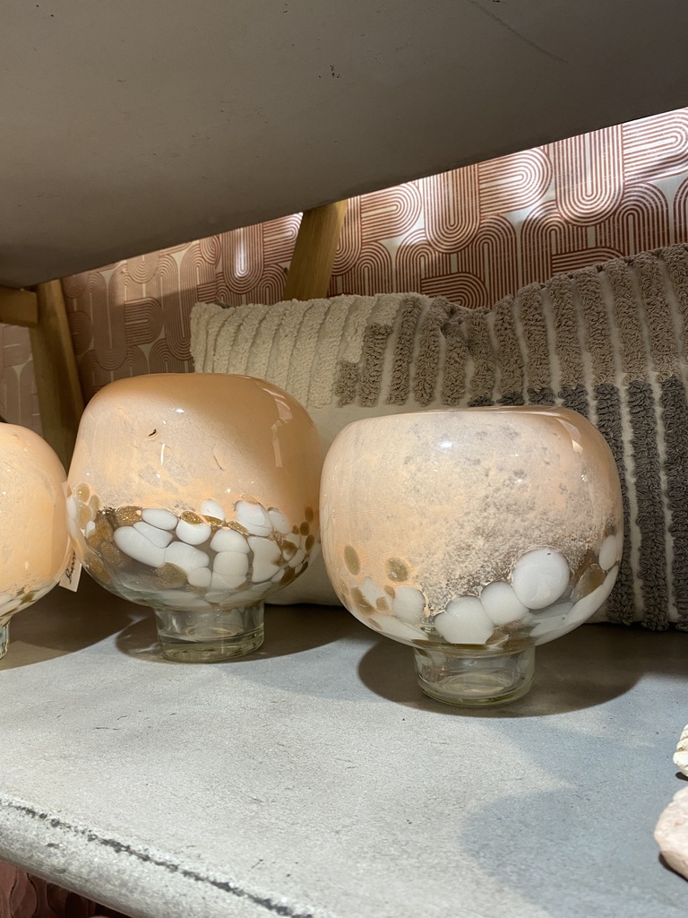 Windlicht/Vase zartes rosa 17cm