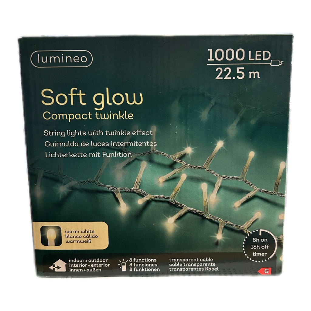 Lumineo Soft glow compact twinkle 1000er Lichterkette