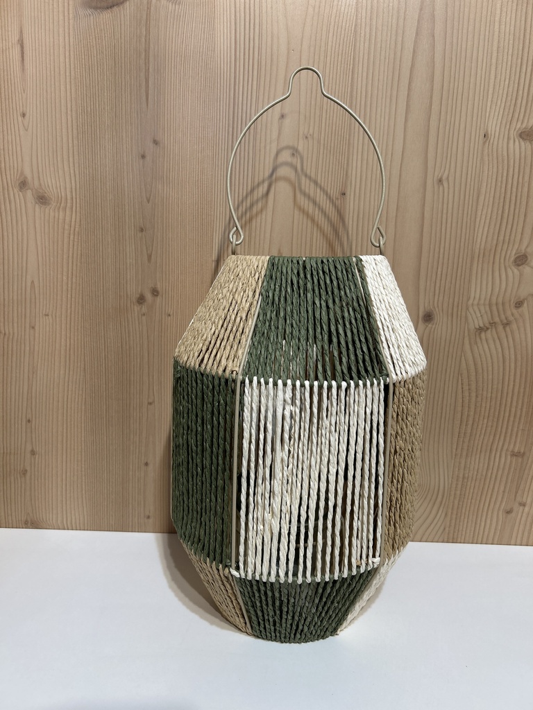 Laterne Seildesign grün-natur 24cm