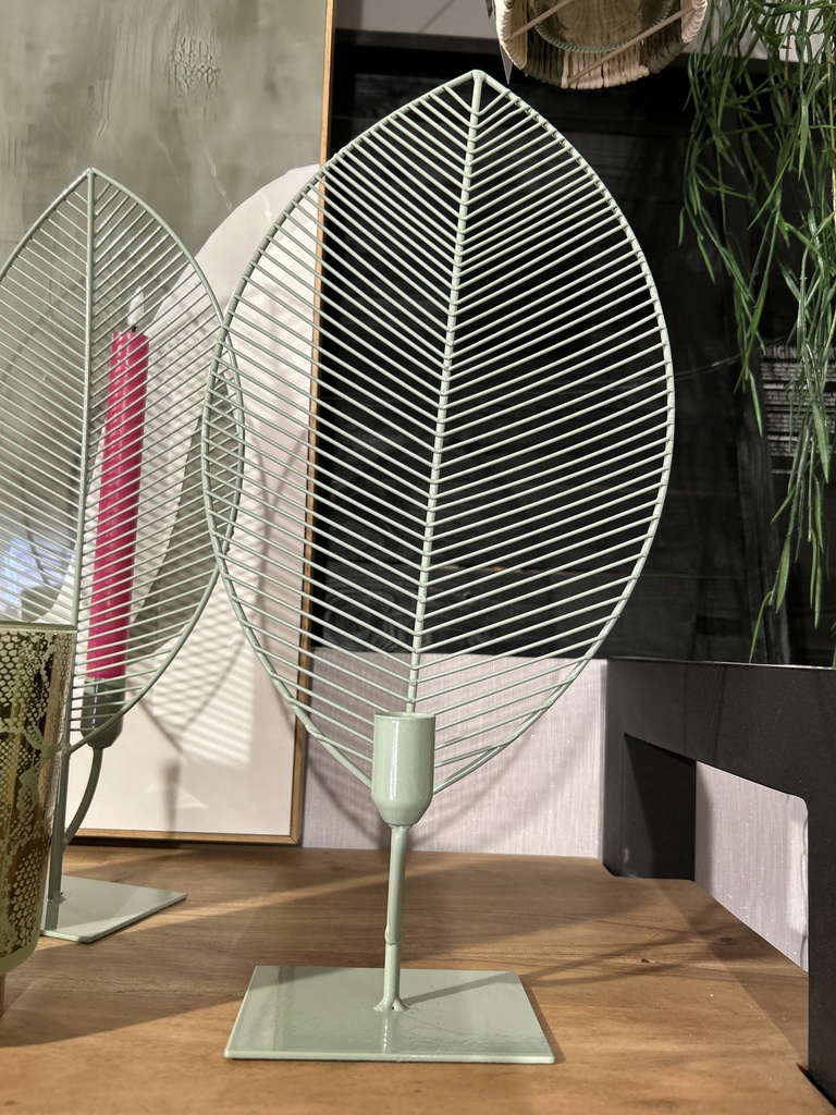 Kerzenhalter Blatt für Stabkerzen