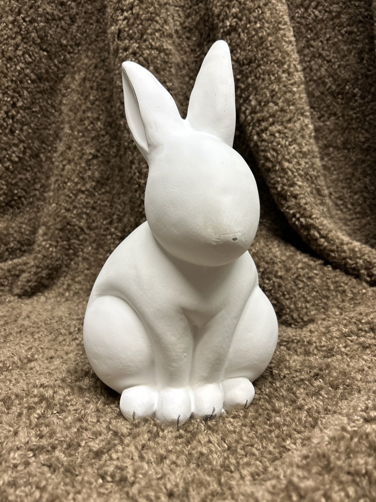 Hase sitzend (weiß) Zement