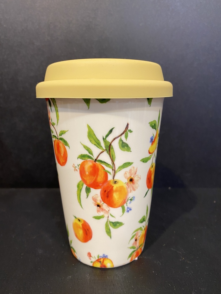 Trinkbecher/Tasse Porzellan "Pfirsich"