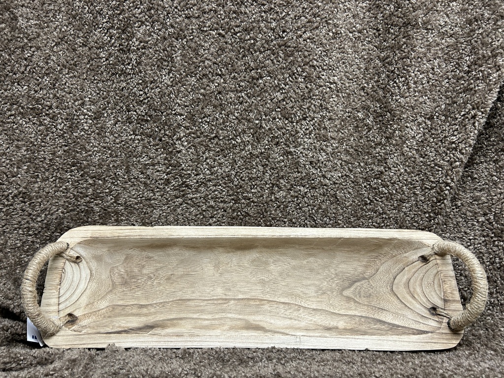 Holzschale länglich mit Henkeln