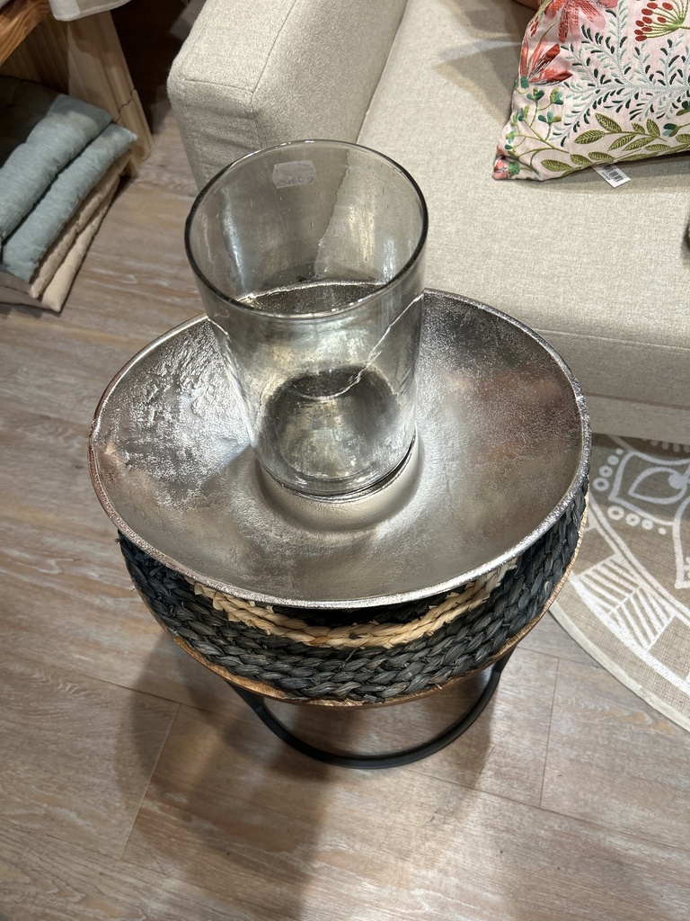 Tellerwindlicht Metall silber