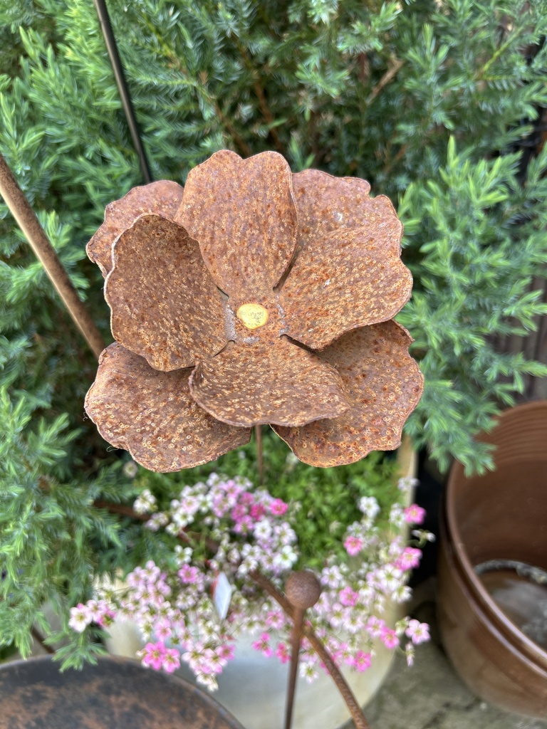 Gartenstecker Mohn mit Goldmitte