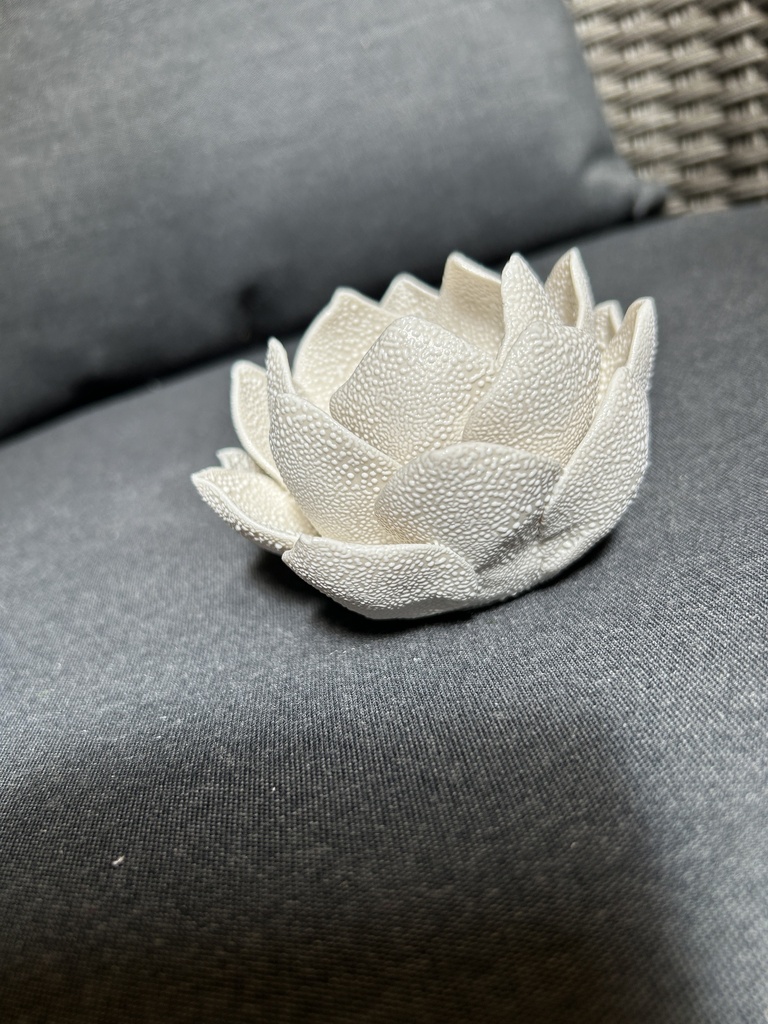 Teelichthalter Porzellan "FLORINA" creme