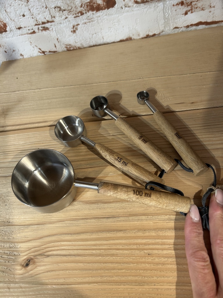 Messbecher-Set, natur/silberfarben
