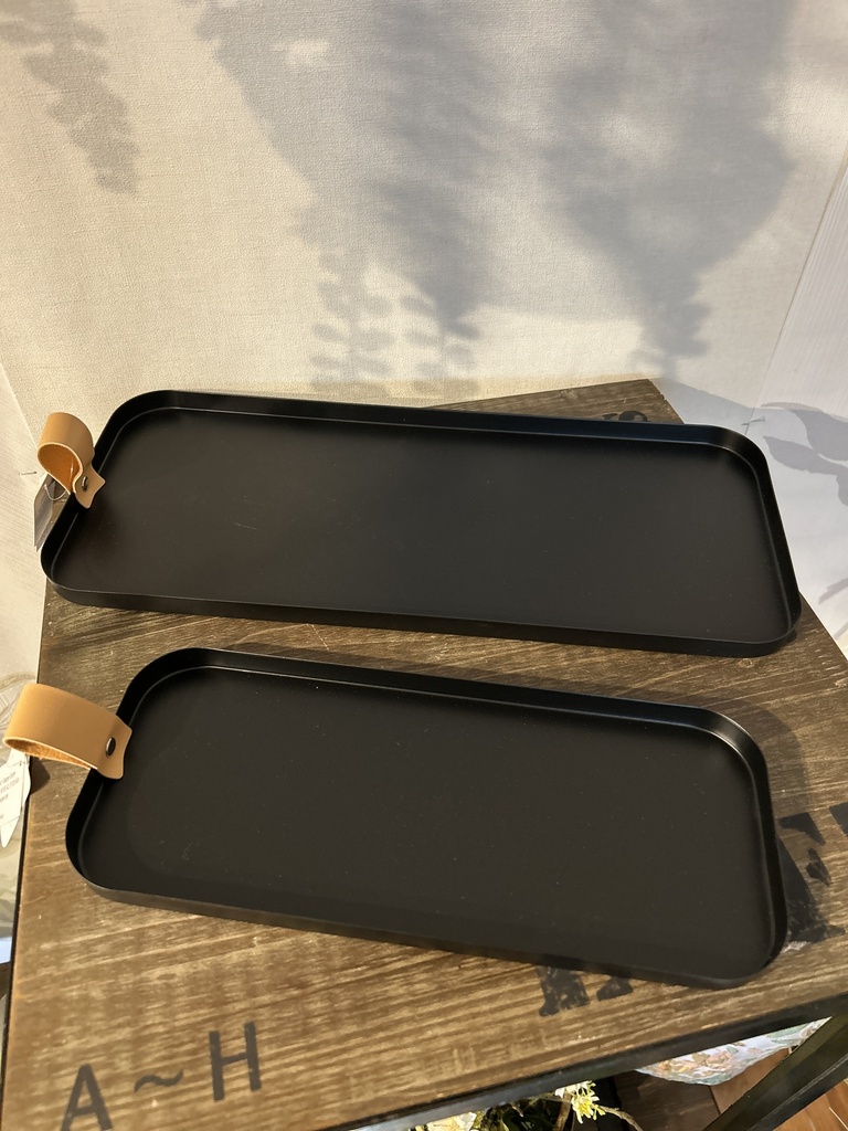 Metall-Tablett rechteckig, schwarz