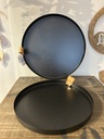 Metall-Tablett schwarz, rund