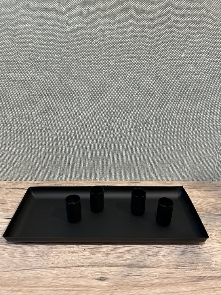 Kerzentablett rechteckig, schwarz