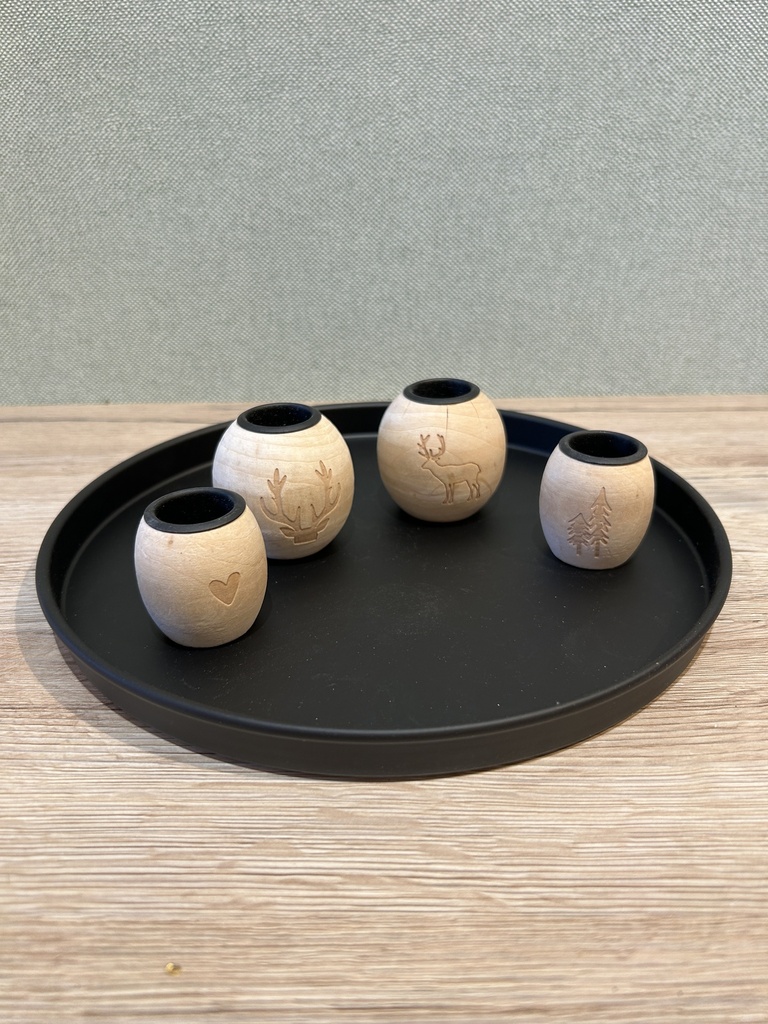 Kerzentablett rund schwarz