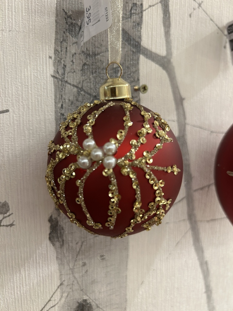 Weihnachtskugel rot nostalgisch