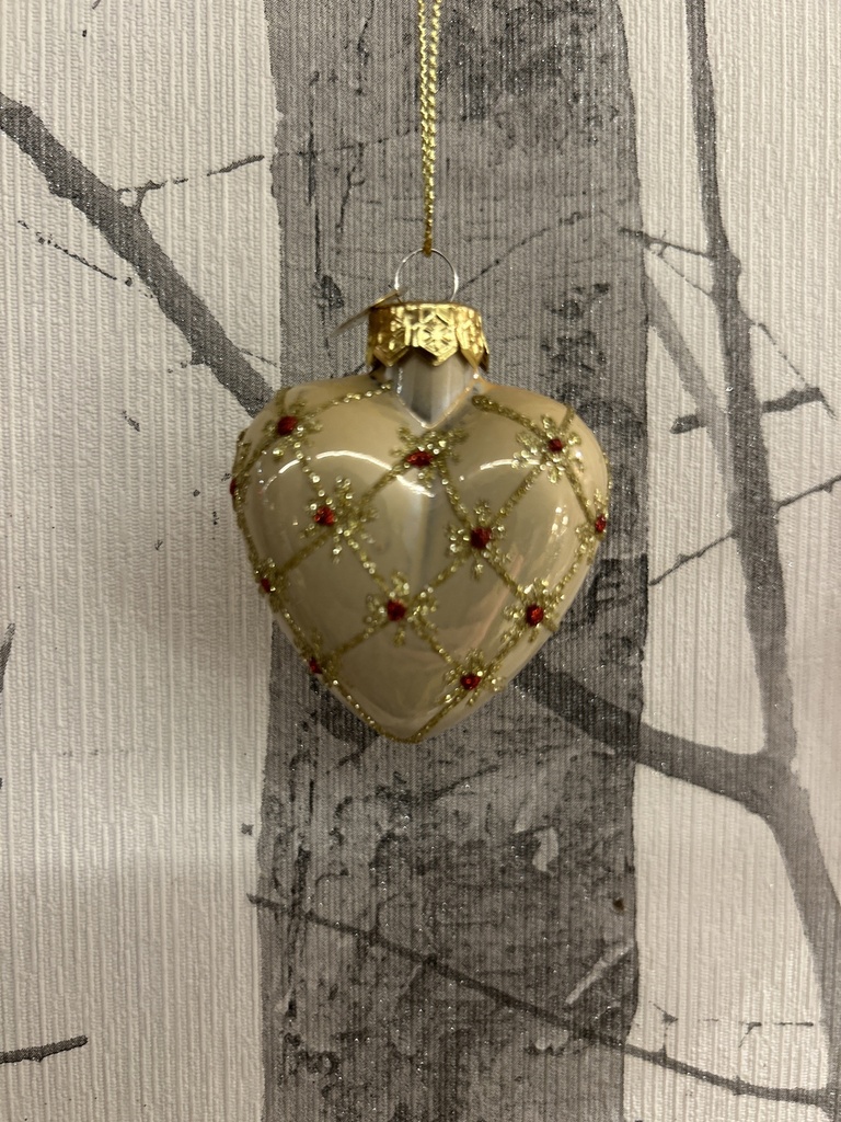 Weihnachtskugel Herz Glas