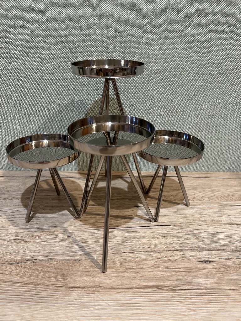 Teelichthalter Edelstahl 4er