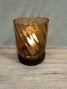 Glas Windlicht auf Holzfuß