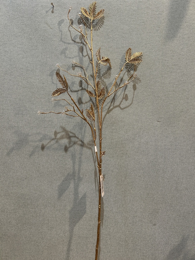 Blattzweig mit Diamanten gold