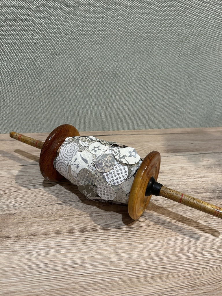 Papiergirlande Spule silber