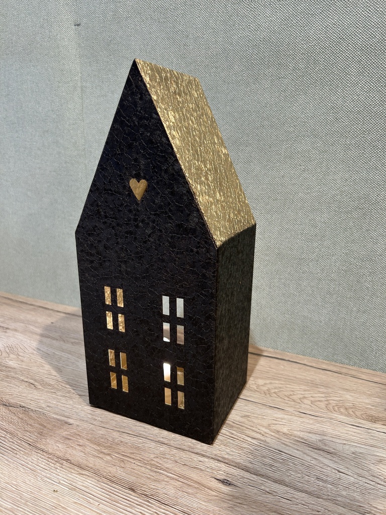 Windlicht Haus schwarz
