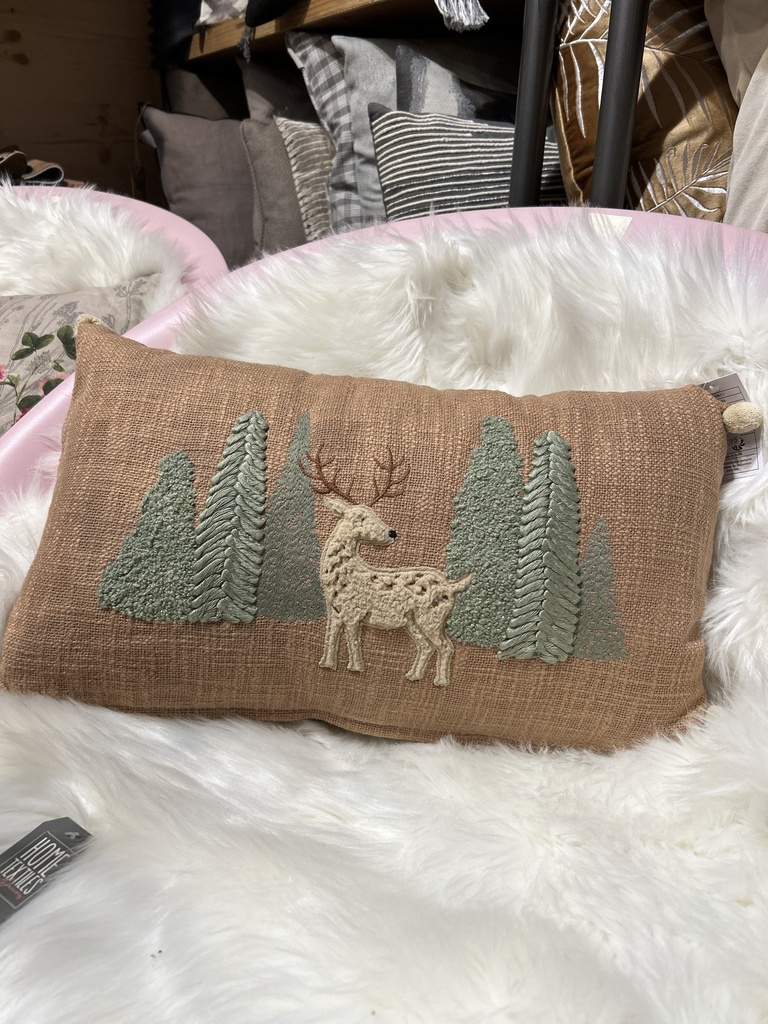 Kissenbezug Waldmotiv braun