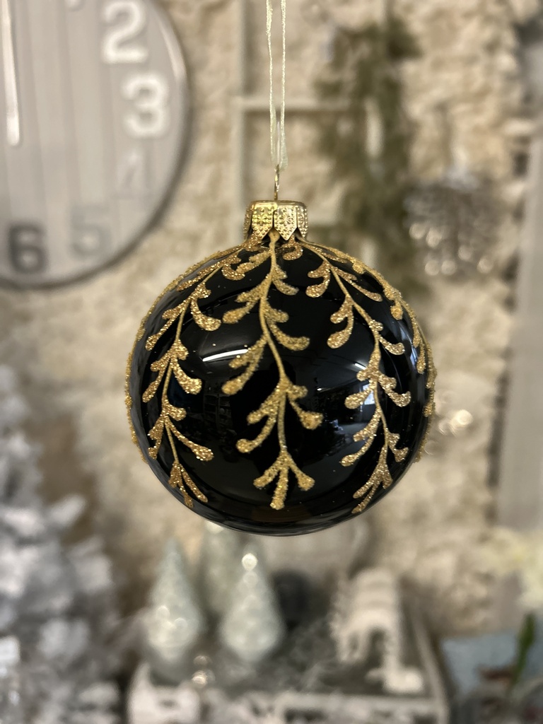 Weihnachtskugel schwarz gold