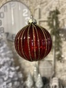 Weihnachtskugel dunkelrot/gold klassisch