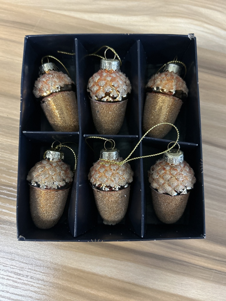 Weihnachtskugel Eichel Glas