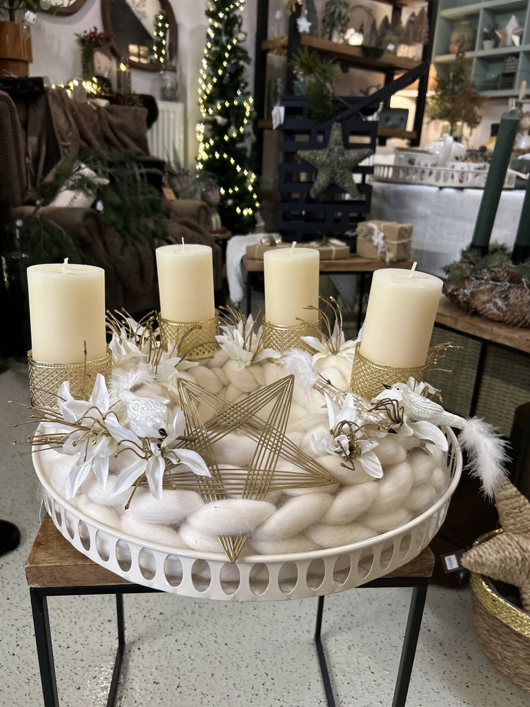 Adventskranz "Wolla" creme