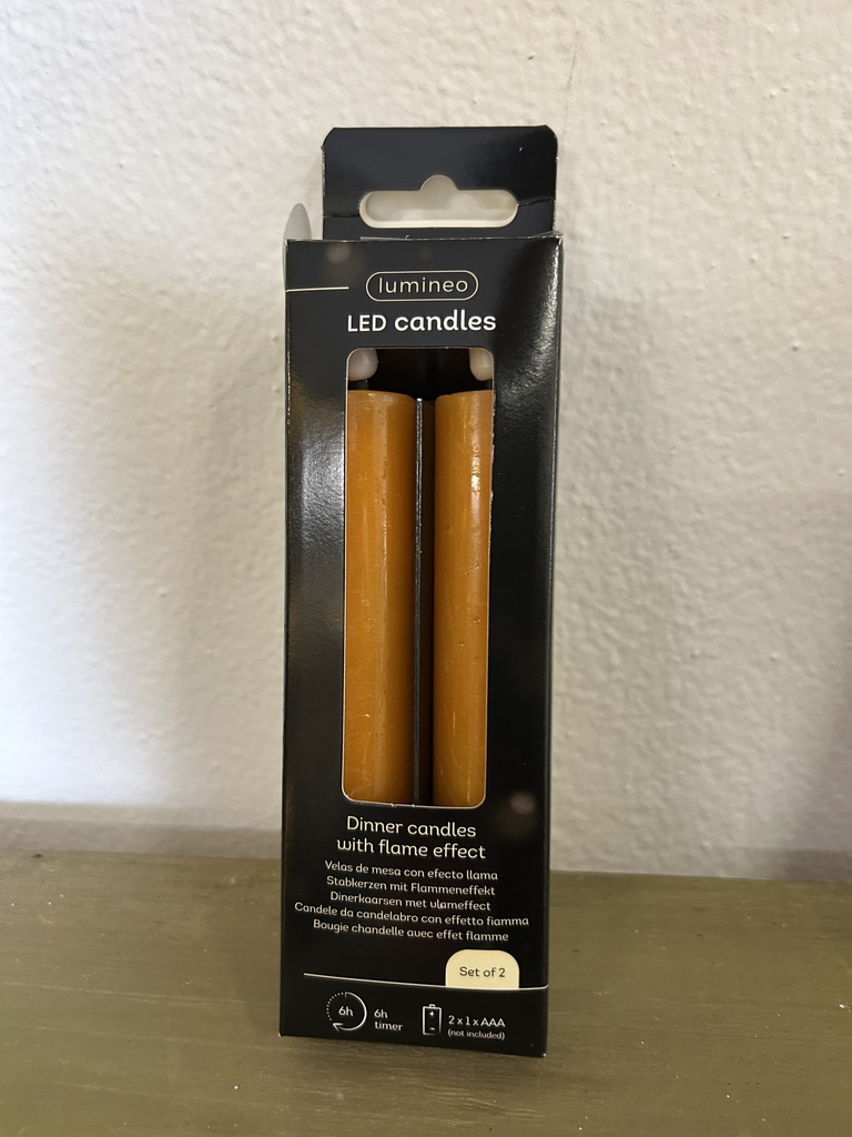 LED Stabkerze 2er Set mit Flammeneffekt