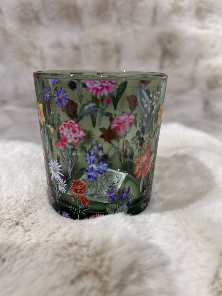 Windlicht mit Blumenmotiv 8cm
