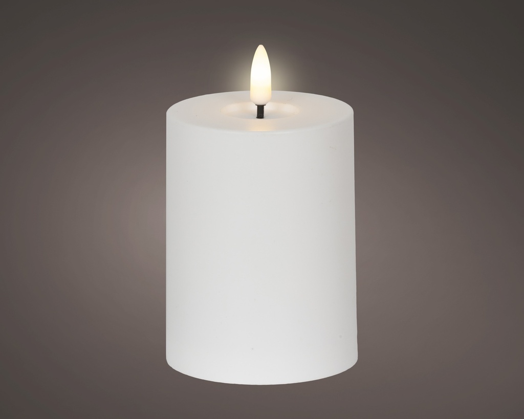LED Außenkerze mit Flammeneffekt weiß
