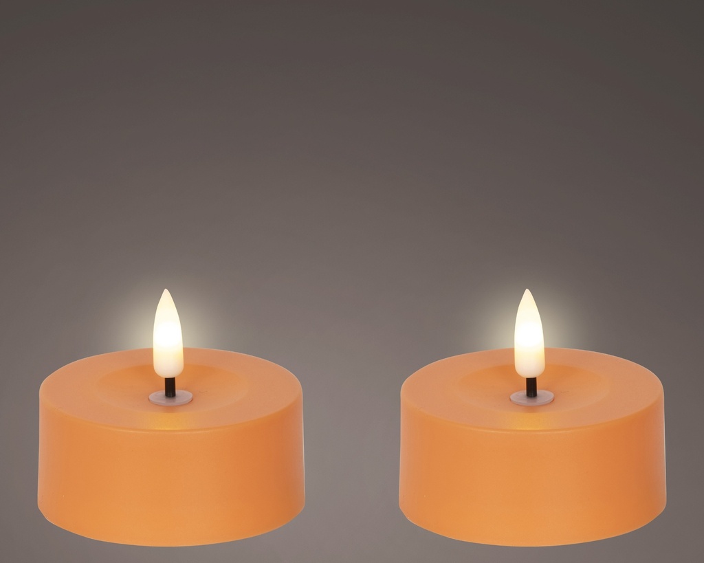 Solar Kerze Orange 2er Set