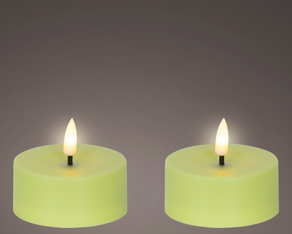 Solar Kerze Apfelgrün 2er Set