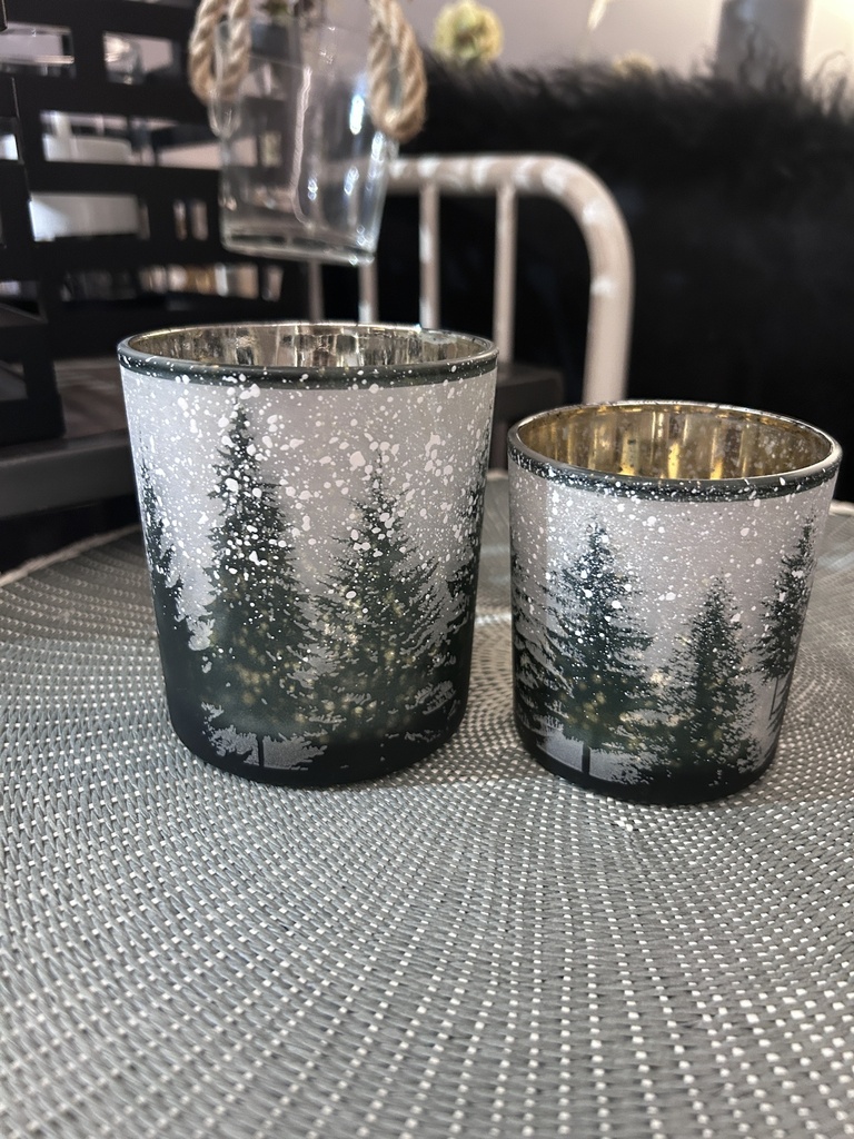 Windlicht Tannenwald Glas