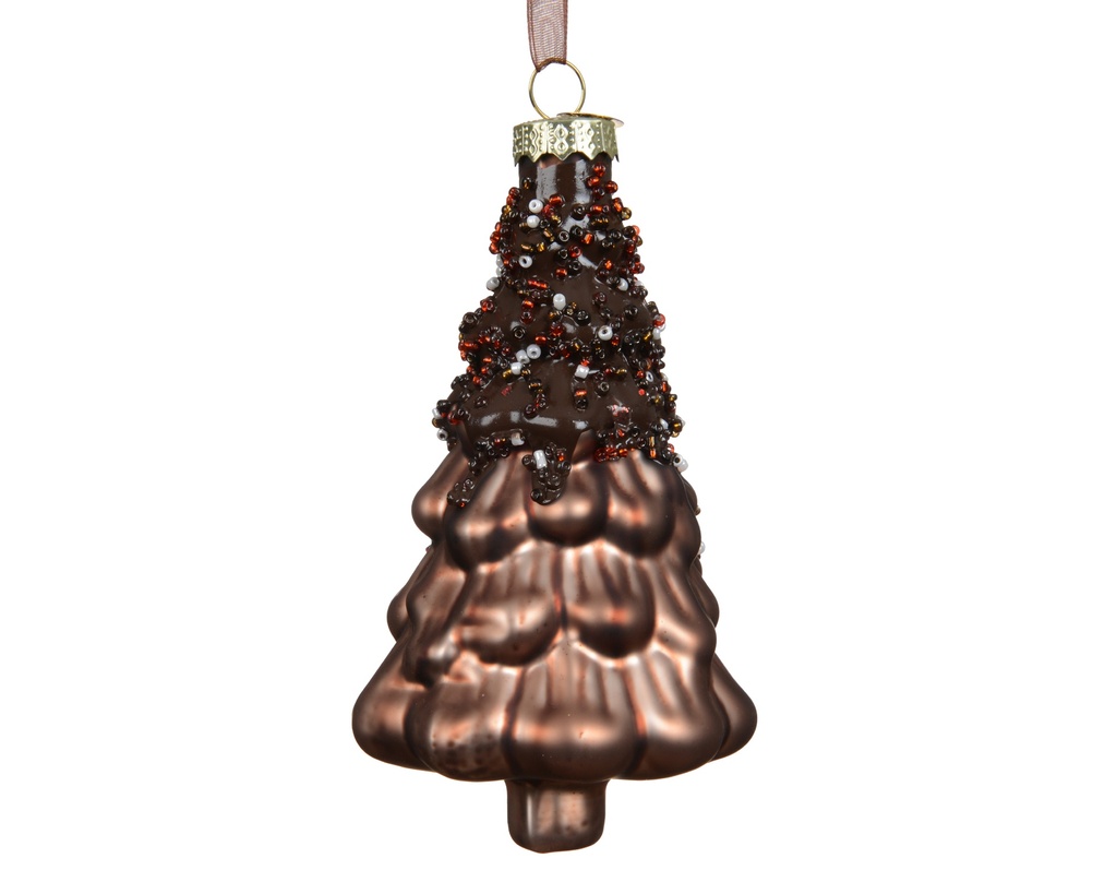 Weihnachtsbaum zum Hängen braun Glas