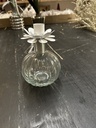 Kerzenhalter weiß Glas Blüte