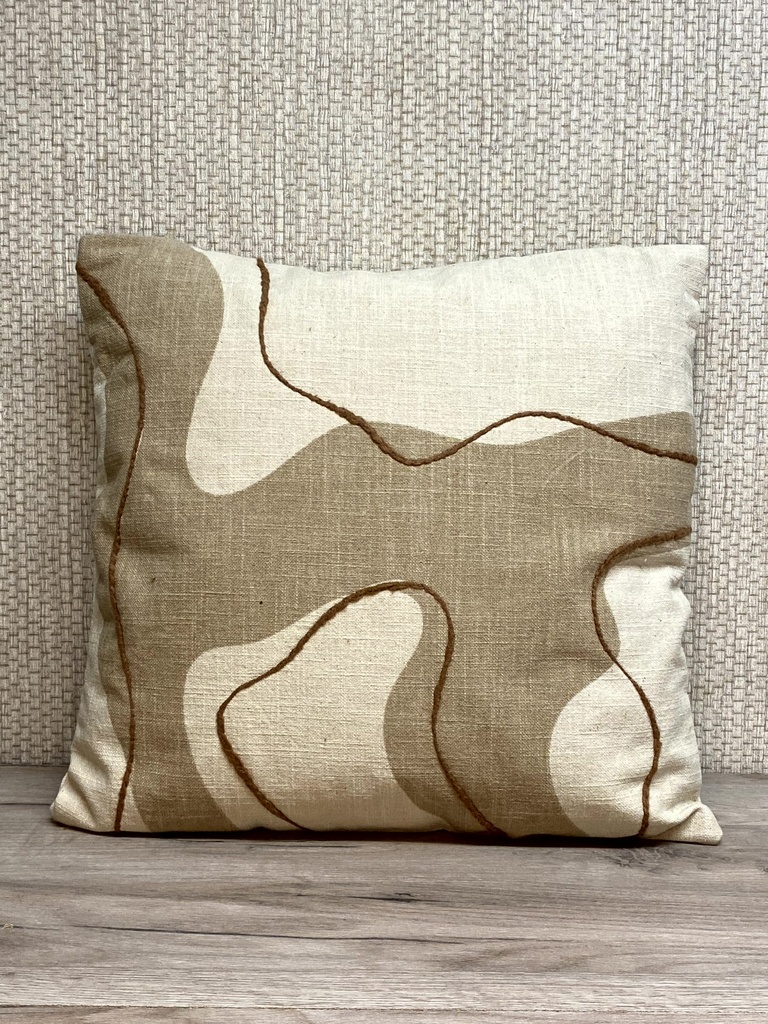 Kissen mit Füllung 45x45cm, braun-natur