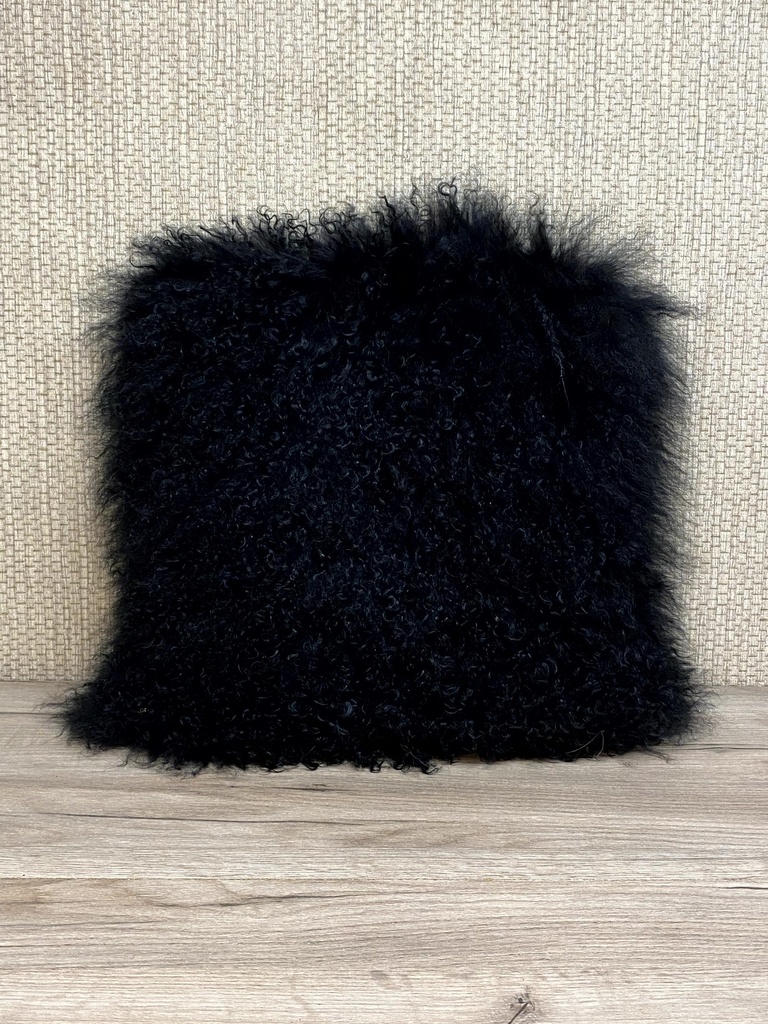 Kissen schwarz Merinowolle