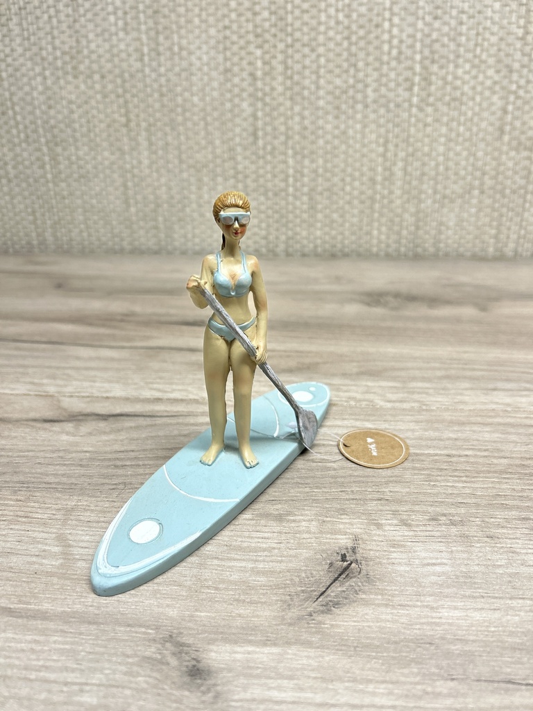 Deko-Objekt Stand up Paddling Frau hellblau