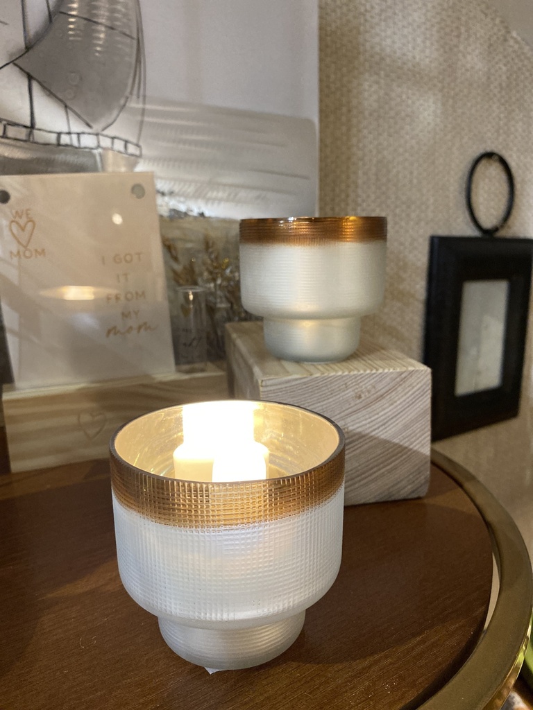 Windlicht Goldoptik 15cm