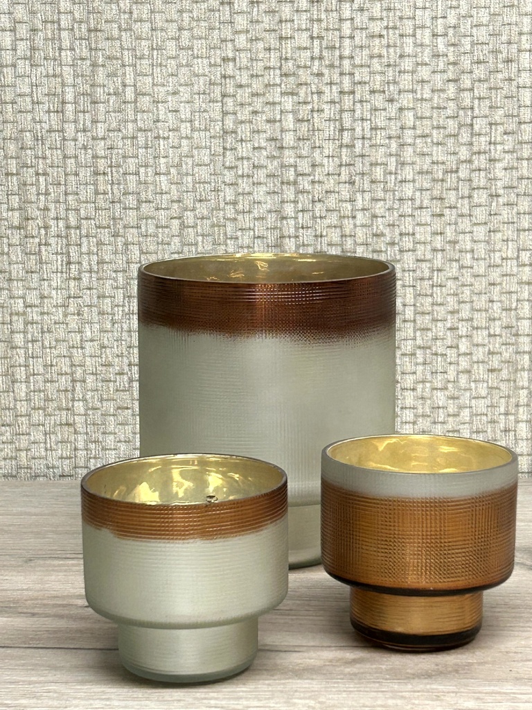 Windlicht Metall Goldoptik 8cm