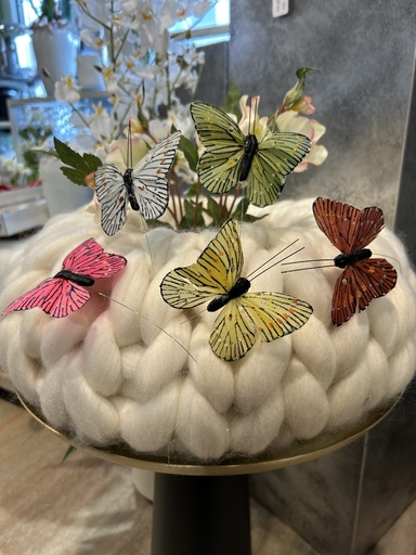 Feder Schmetterling "Flori" am Draht