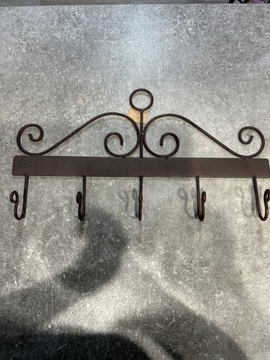 [P0002415] Garderobenleiste Rostoptik Antik mit 5 Haken