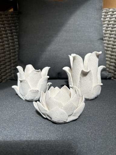 [P0002424] Teelichthalter Porzellan beige