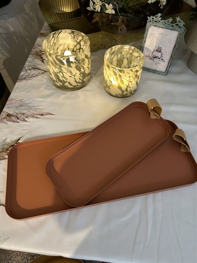 Metall-Tablett rechteckig, zimt