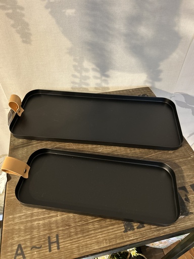 [P0002529] Metall-Tablett rechteckig, schwarz