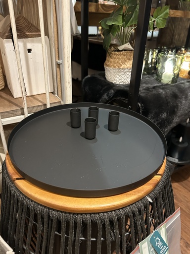 [P0002603] Kerzentablett rund, schwarz